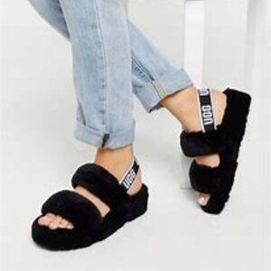 UGG Oh Yeah Black Slipper, 9W